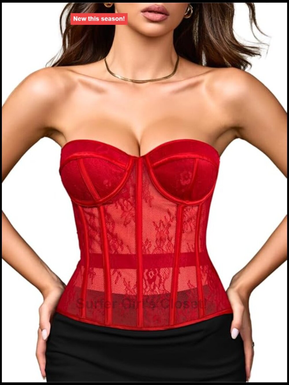 Lace Corset Sheer Mesh Push-Up Underwire Bustier Shapewear Party